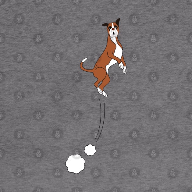 Boxer Dog Jumps by LulululuPainting